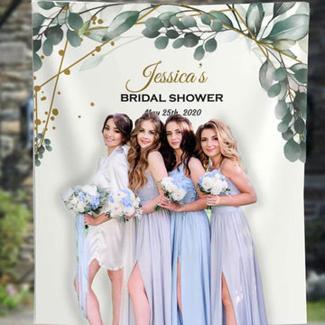 Greenery Bridal Shower Backdrop - iJay Backdrops